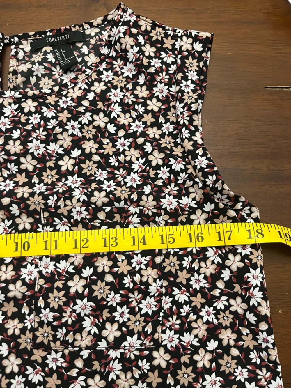 Forever 21 Womens Sleeveless Dress Small Floral Cottagecore Organic Lightweight - Picture 5 of 5